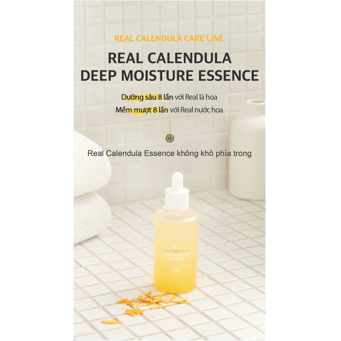 Tinh chất hoa cúc dưỡng ẩm Aprilskin Real Calendula Deep Moisture Essence HSD 02/2024