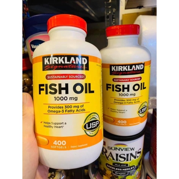 VIÊN DẦU CÁ FISH OIL 1000 MG KIRKLAND SIGNATURE 400 VIÊN NANG MỀM - USA