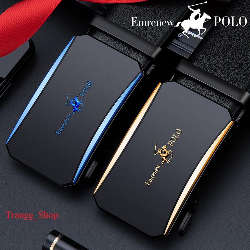 Thắt Lưng Nam Da Bò Cao Cấp Emrenew Polo 2 Lớp Full hộp Đựng