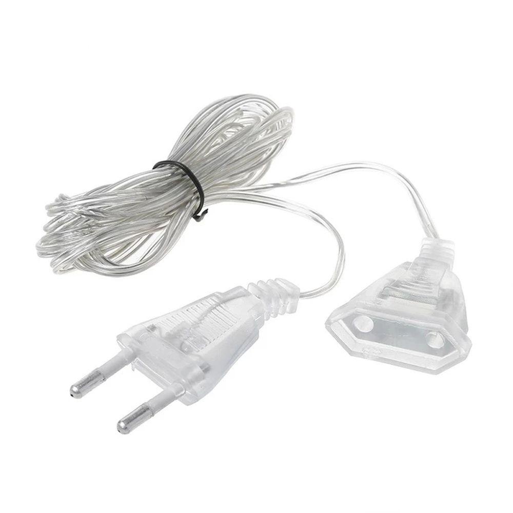 QUINTON Power Extension Cord Outdoor For Holiday Christmas Lights LED String Light Fairy Lights 3M 5M Transparent Extension Cable
