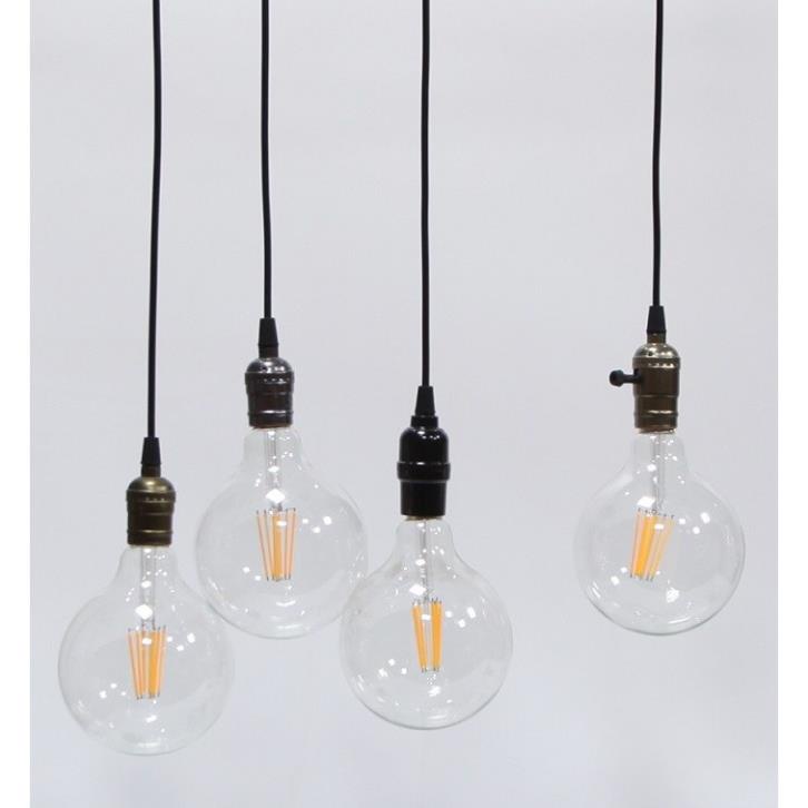 Bộ 3 dây đèn thả cổ điển Vintage bóng đèn tròn Edison G125 8W
