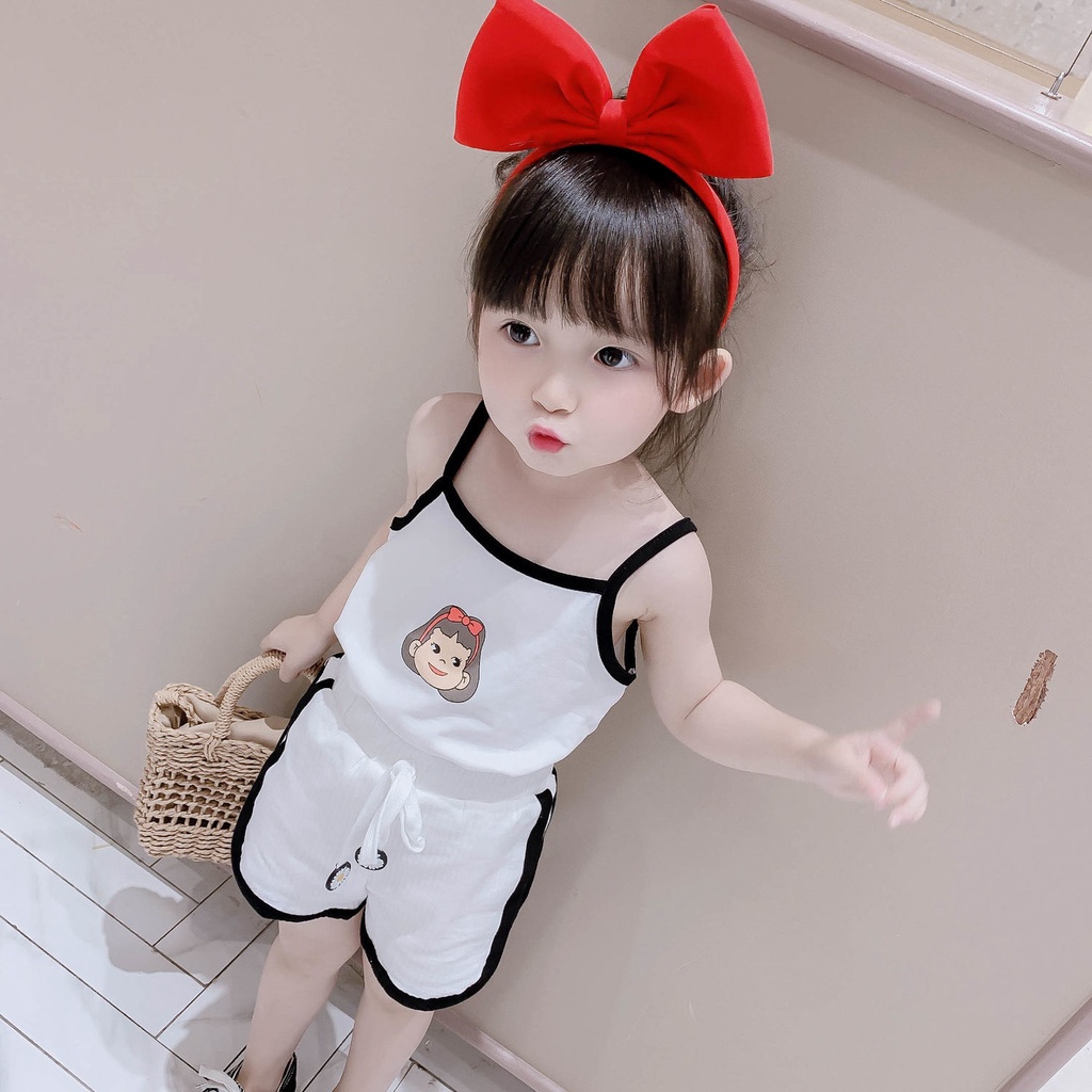 Bộ Trang Phục Hai Mảnh Áo Hai Dây Thể Thao Màu Đỏ Thời Trang Mới 2021 Dành Cho Bé Gái
