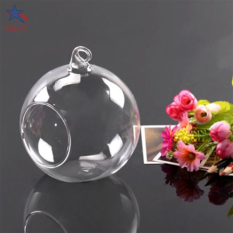 Lọ hoa thủy tinh hình tròn dùng để treo tường trang trí