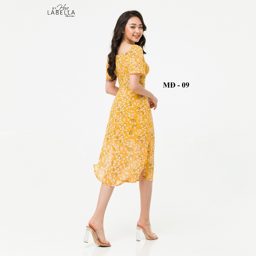 Đầm Liền HOABELLA Tay Dơi Họa Tiết Hoa Nhí Chất Liệu Voan Lụa (MD09)