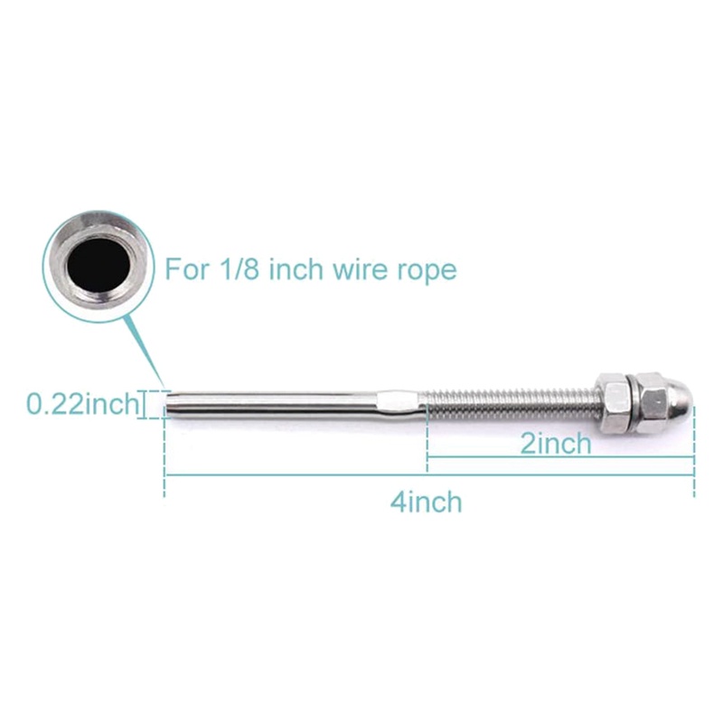 Set 50 Đầu Nối Dây Cáp Kéo Căng T316 JM008 Cho 1 / 8