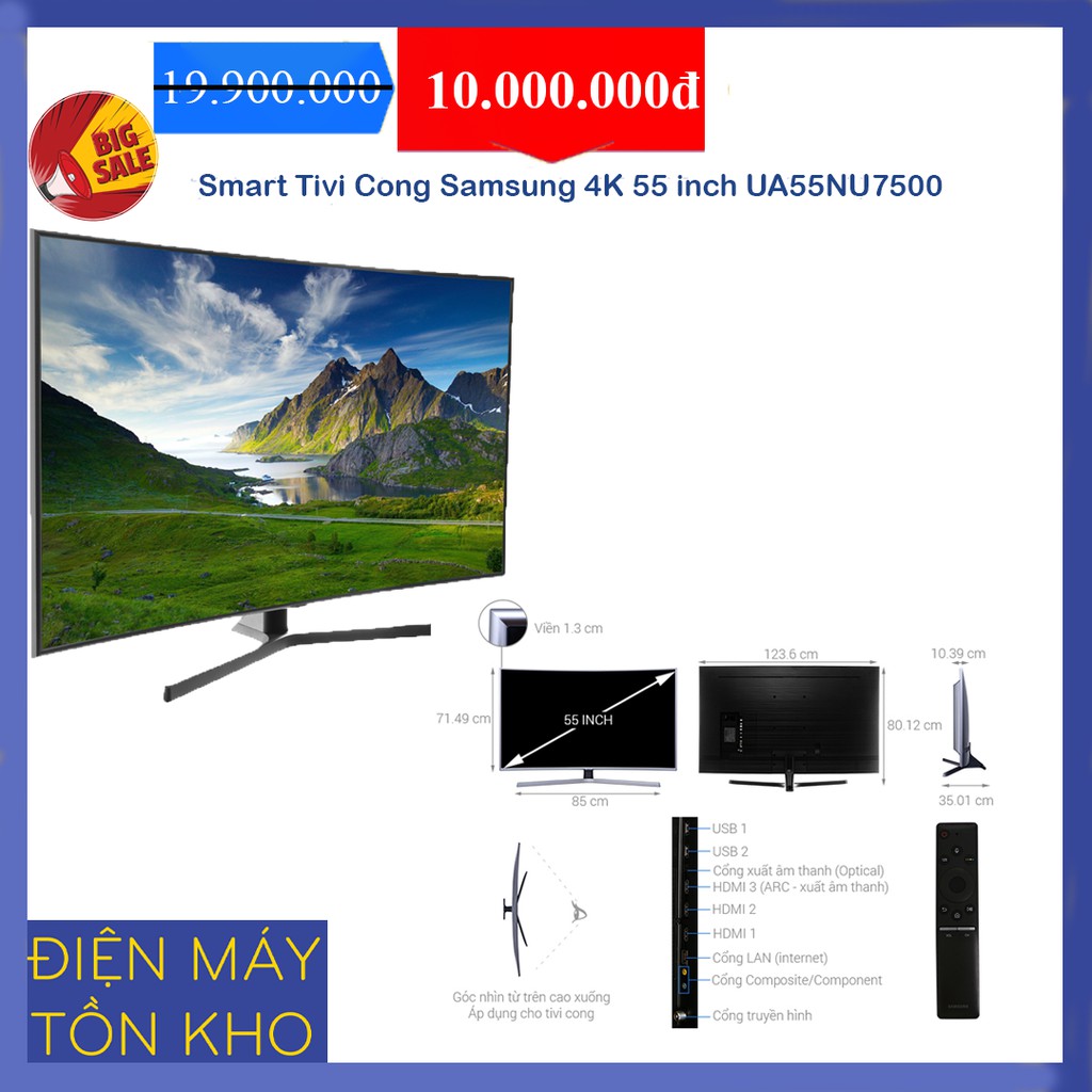 Smart Tivi Cong Samsung 4K 55 inch UA55NU7500