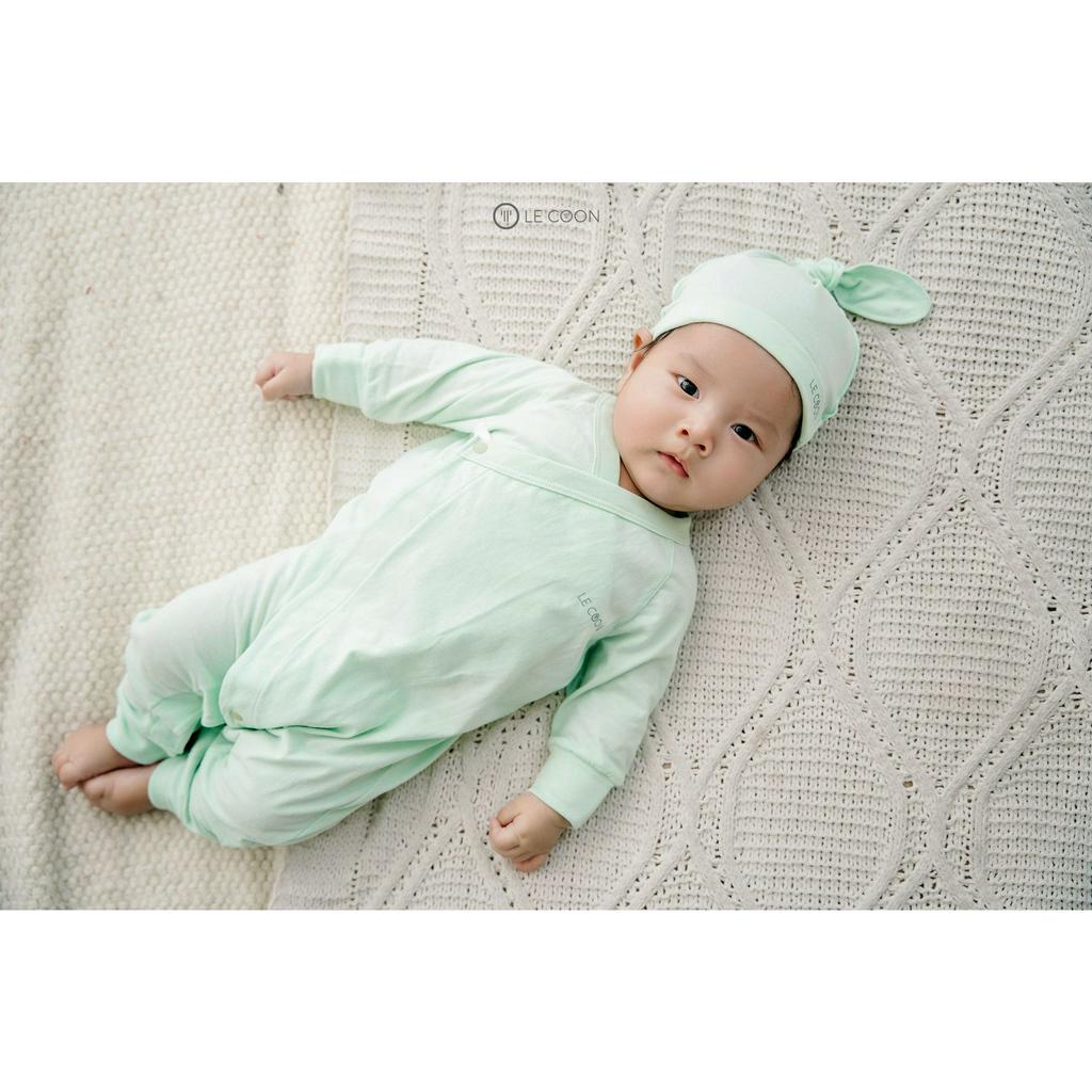 LE COON | Set Mũ Knotted, Bao Tay, Bao Chân | Vải COOL mỏng mát | Newborn