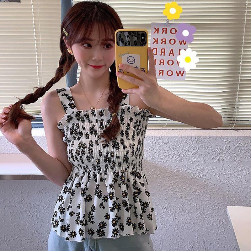 Women Fashion Causal Daisy Cami Tops Summer Vest Sleeveless Camisole | BigBuy360 - bigbuy360.vn