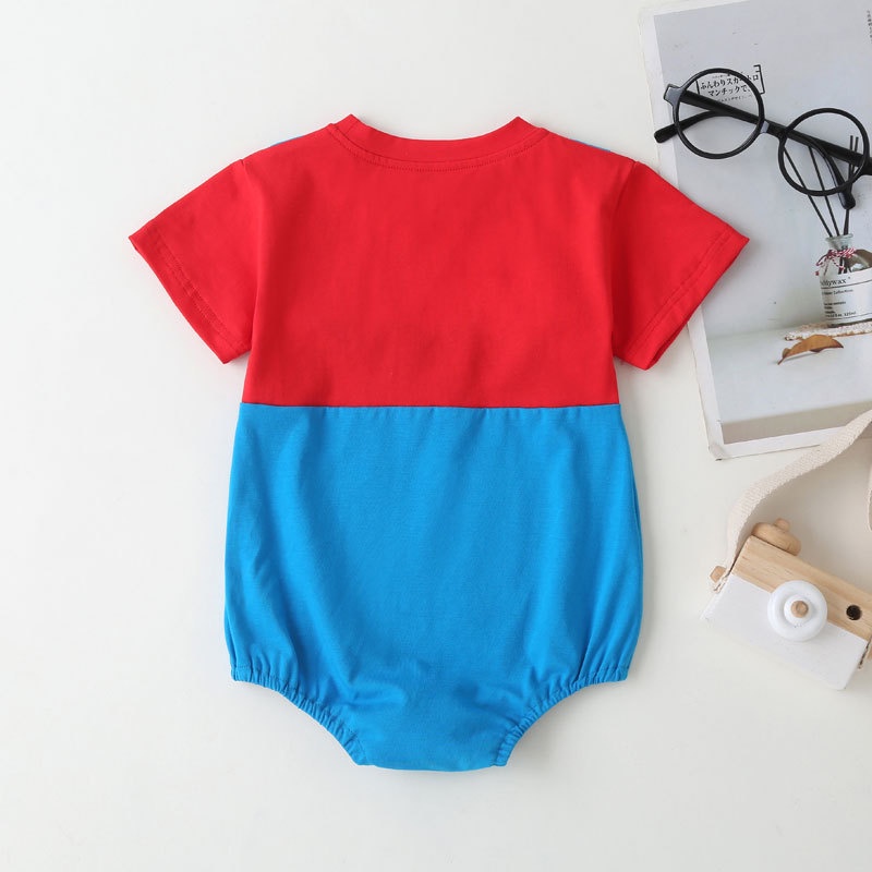 Bộ áo liền quần tay ngắn in họa tiết hoạt hình dễ thương cho bé sơ sinh