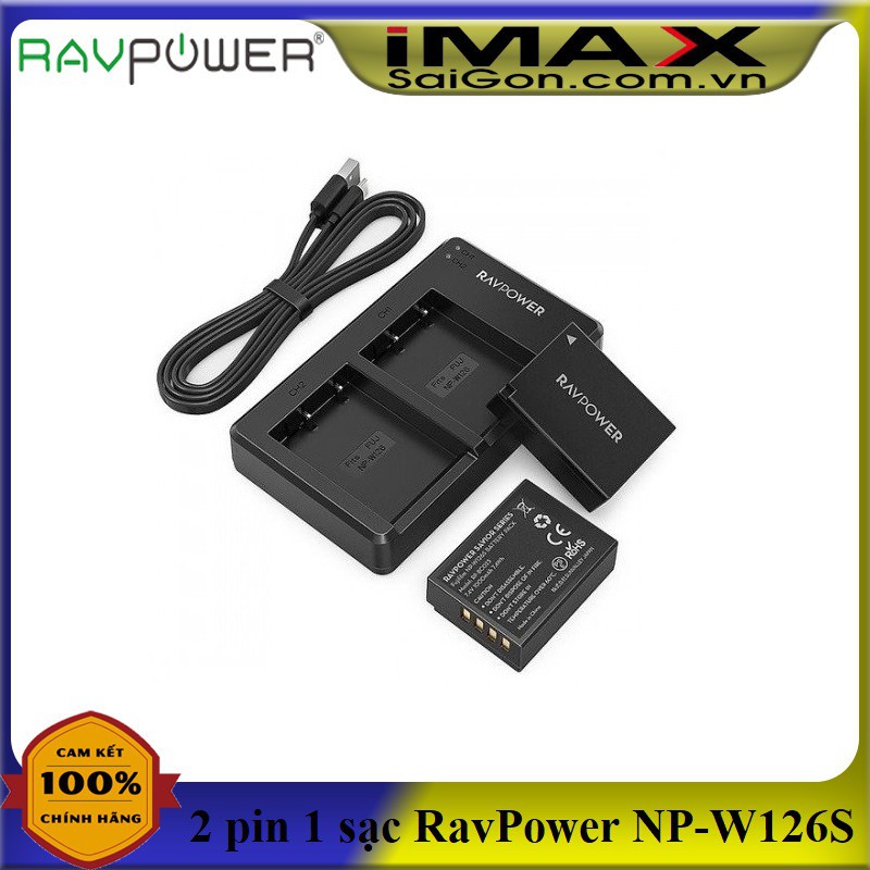 Bộ 2 pin 1 sạc đôi máy ảnh RavPower cho Sony NP-FW50