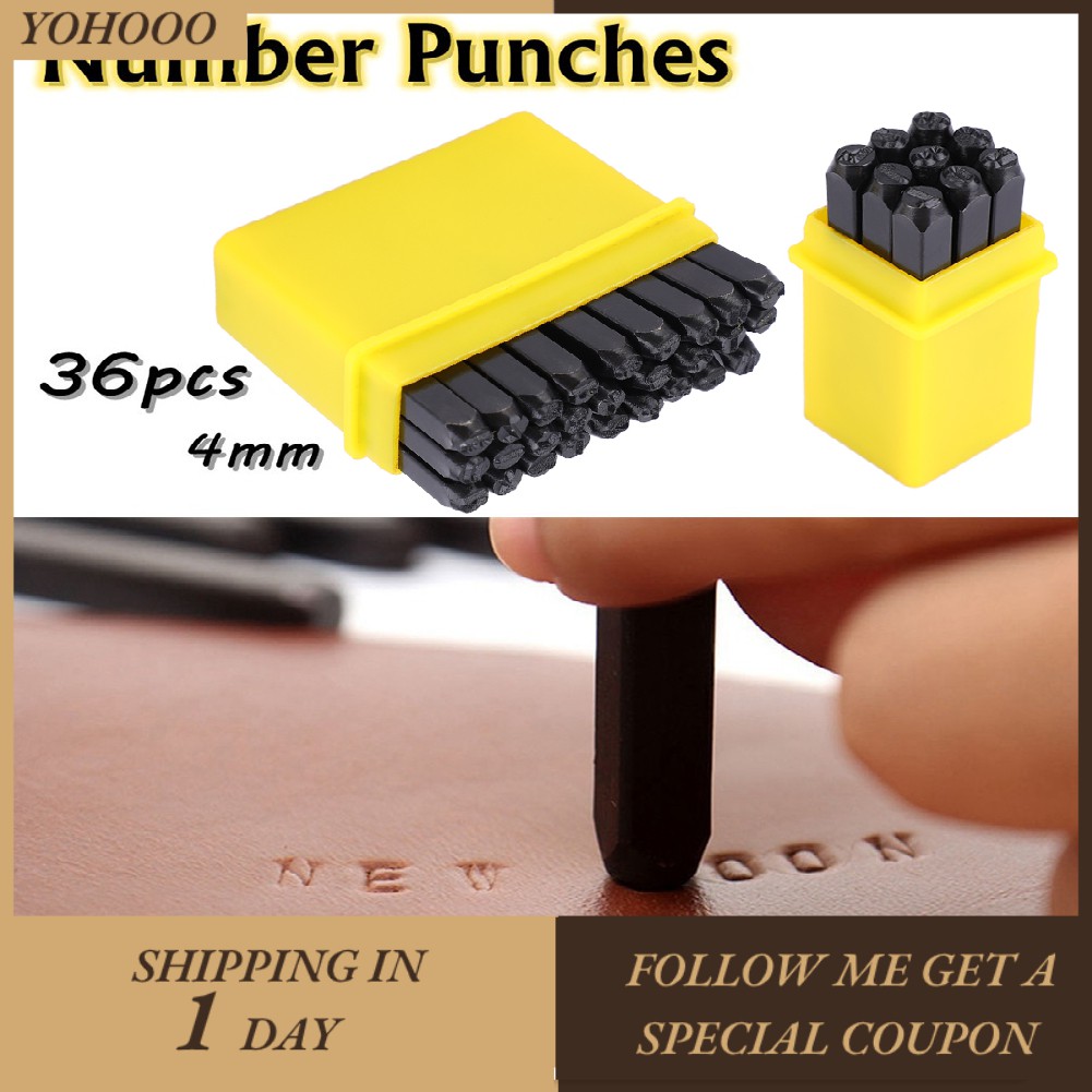 Bộ 36 Dụng Cụ Dập Hình Chữ Cái Và Số Bằng Thép Cacbon Kèm Hộp Đựng