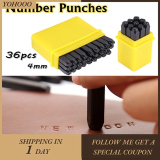 Bộ 36 Dụng Cụ Dập Hình Chữ Cái Và Số Bằng Thép Cacbon Kèm Hộp Đựng
