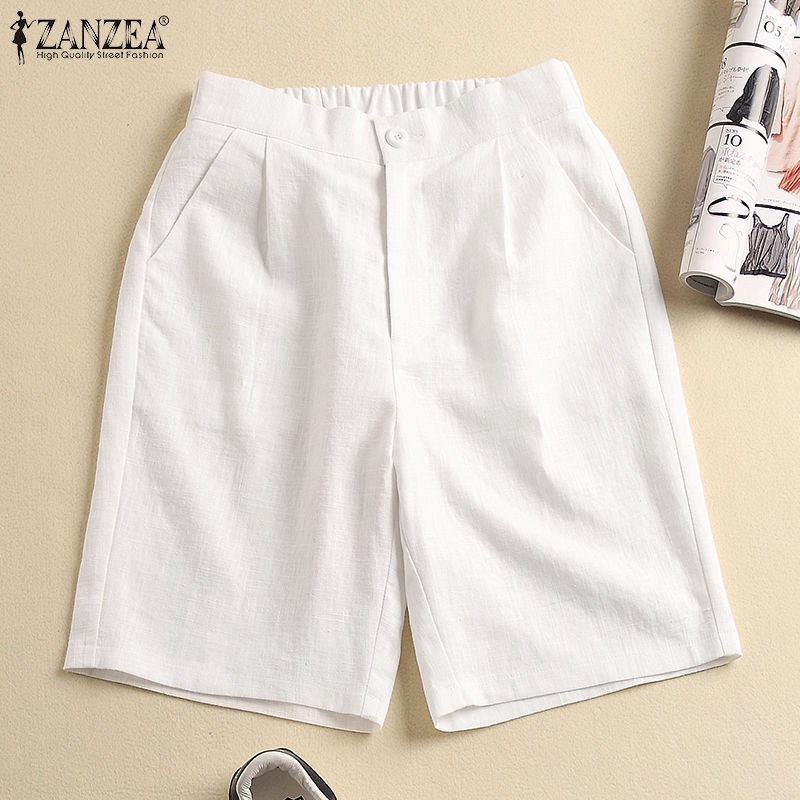 Quần short nữ ZANZEA lưng cao cài nút thời trang Hàn Quốc xinh xắn