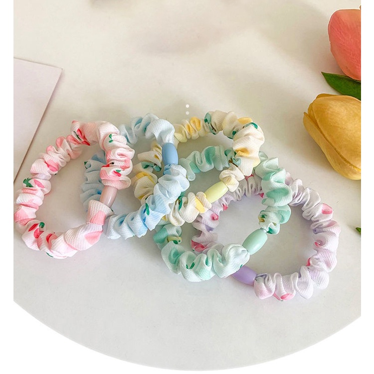 Cột tóc scrunchies nhỏ vải voan trơn đơn giản cực xinh Tiluca S53