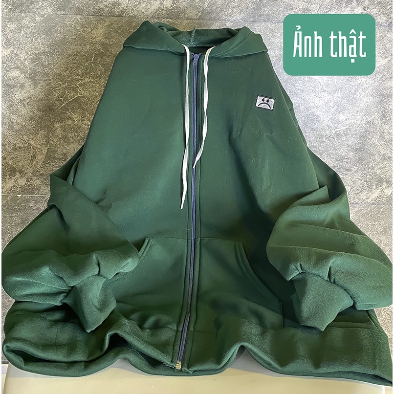 Áo Khoác Nỉ Thêu Mặt Cười Xanh Rêu Cực Hot Áo Khoác Chất Nỉ Ngoại Mềm Mịn Dày Dặn Form Rộng Freesize <65kg | BigBuy360 - bigbuy360.vn
