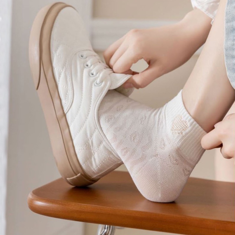 Vớ Cổ Thấp Họa Tiết Gấu Dễ Thương Thời Trang Mùa Hè Cho Nữ