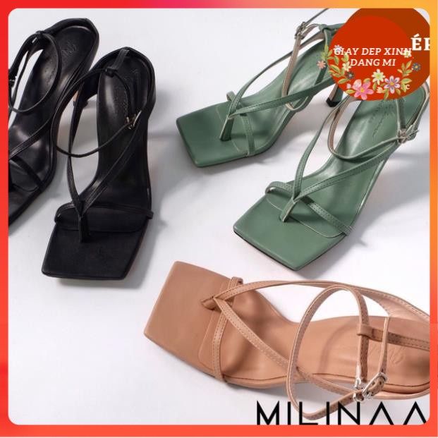 Sandal kẹp xỏ ngón  CAO GÓT NỮ KẸP DÂY MÃNH VÒNG CỔ KHOÁ GÀI  Giày dép xinh Mys