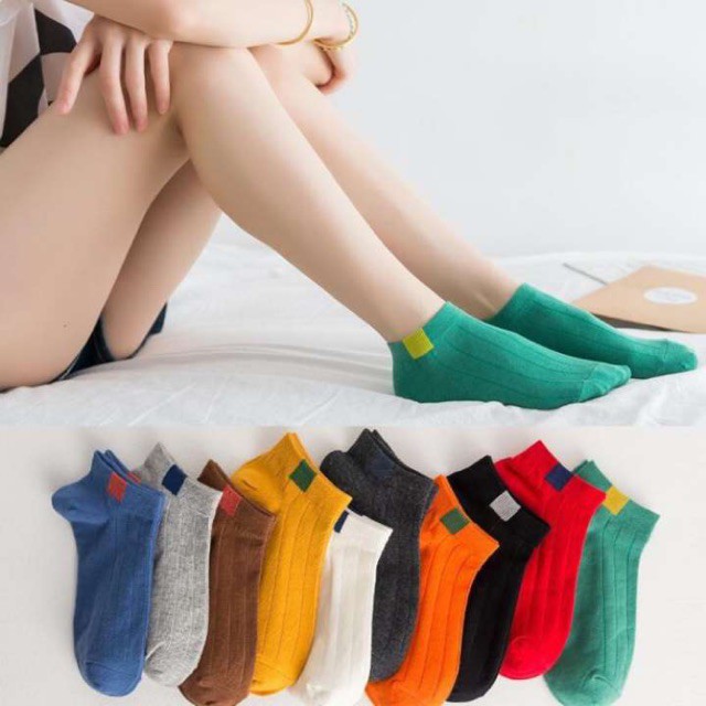 Vớ Hàn Quốc - Tất len tăm cổ ngắn nhiều màu Hàng Chuẩn đẹp