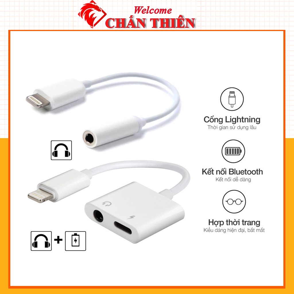 Jack Chuyển đổi tai nghe lightning sang 3.5mm có mic kèm chân sạc CẦN bật blutooth PHỤ KIỆN CHẤN THIÊN