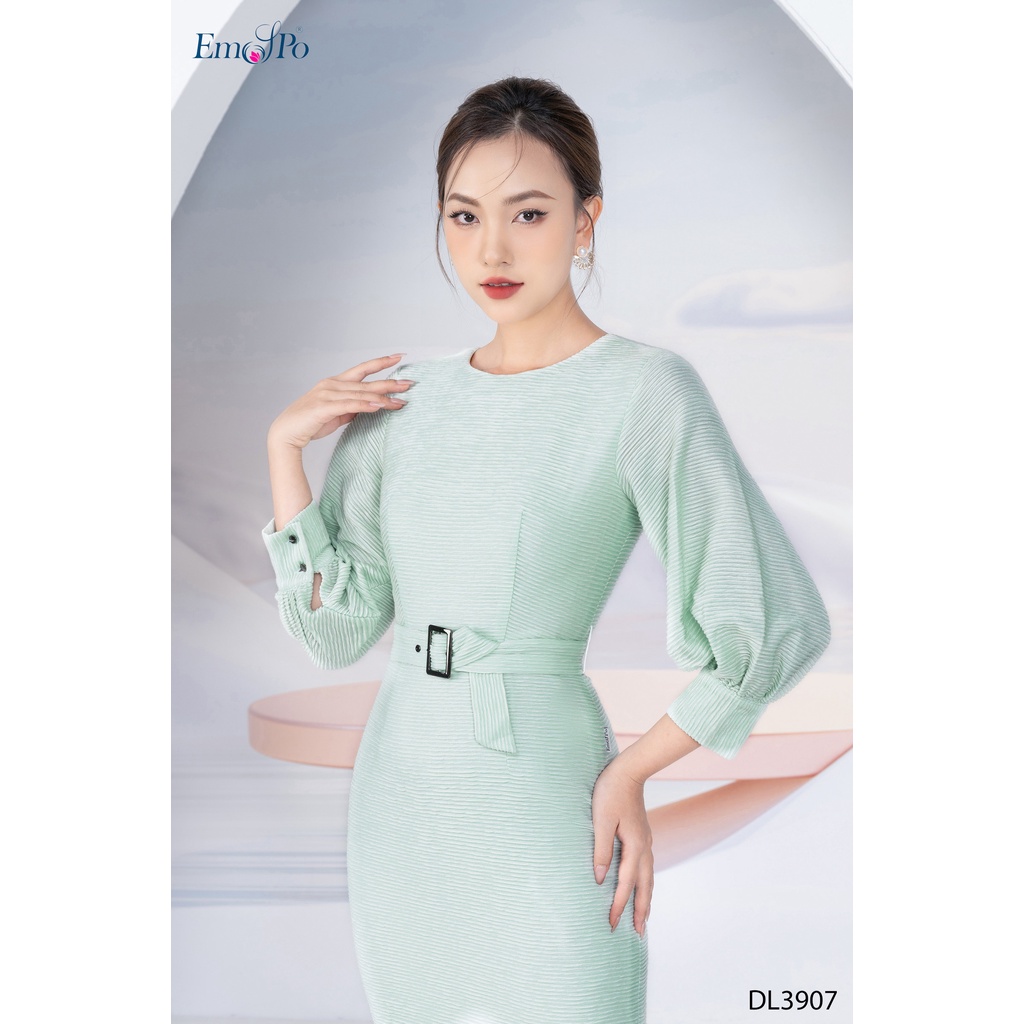 Đầm ôm, tay bồng, đai eo rời Emspo DL3907