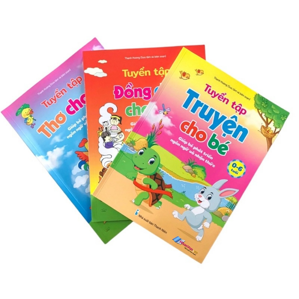 Sách - Combo 3 quyển Tuyển tập Thơ, Truyện, Đồng Dao cho bé 0-6 tuổi (Giúp Bé phát triển ngôn ngữ và nhận thức)