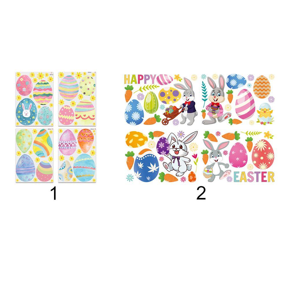 CONOPERY Bộ 4 Miếng Dán Tường Trang Trí Hình Thỏ Phục Sinh Dễ Thương