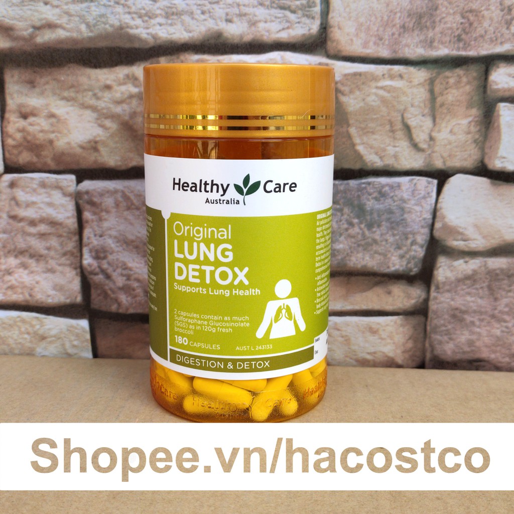 Viên uống Healthy Care Original Lung Detox 180 viên của Úc - Viên uống bổ phổi