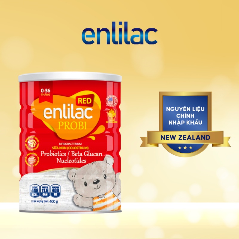 Bộ 6 Lon Sữa Bột Chuyên Biệt Cho Trẻ Bất Dung Nạp Lactose ENLILAC Probi RED 400g/Lon
