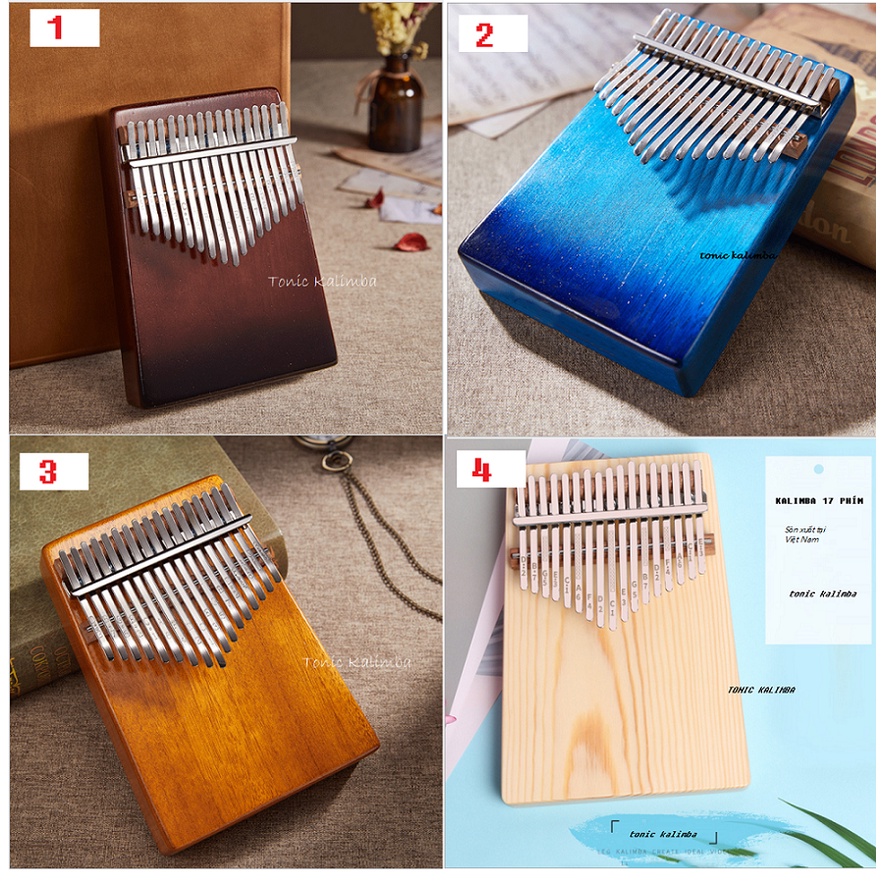 Đàn kalimba 17 phím gỗ Mahogany âm vang trầm ấm cho bạn mới tập chơi hoặc làm quà sinh nhật tặng bạn gái tặng bạn