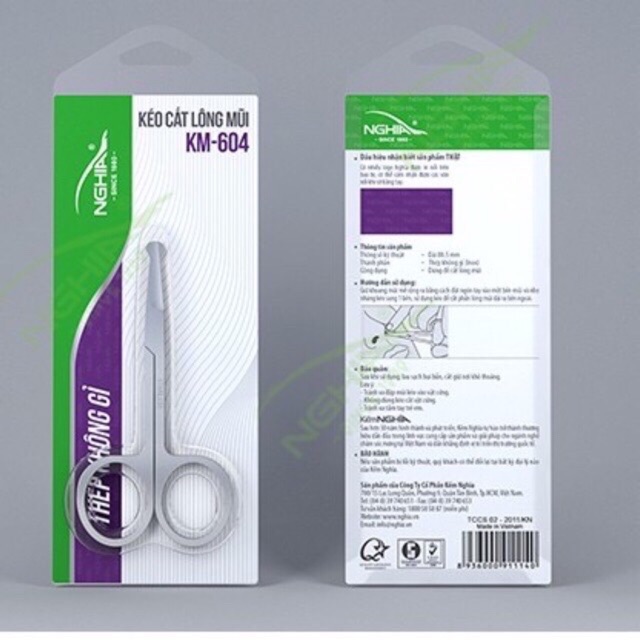 Kéo cắt lông mũi KM-604 Kềm Nghĩa chính hãng