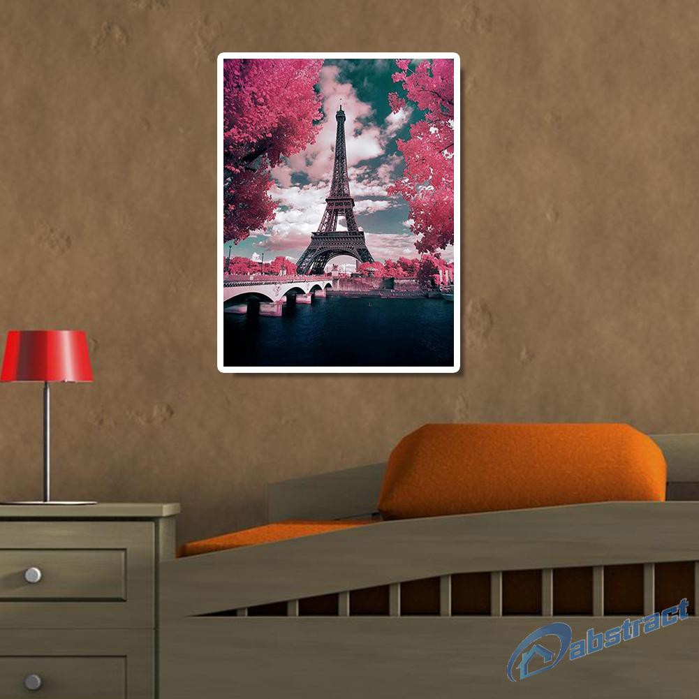 DIY 5D Diamond Painting Eiffel Tower Landscape Cross Stitch Mosaic Picture