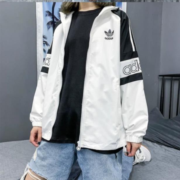 Áo khoác dù form rộng  nữ in adidas siêu cá tính, unisex form rộng, ulzang_ áo khoác.AK5 size m