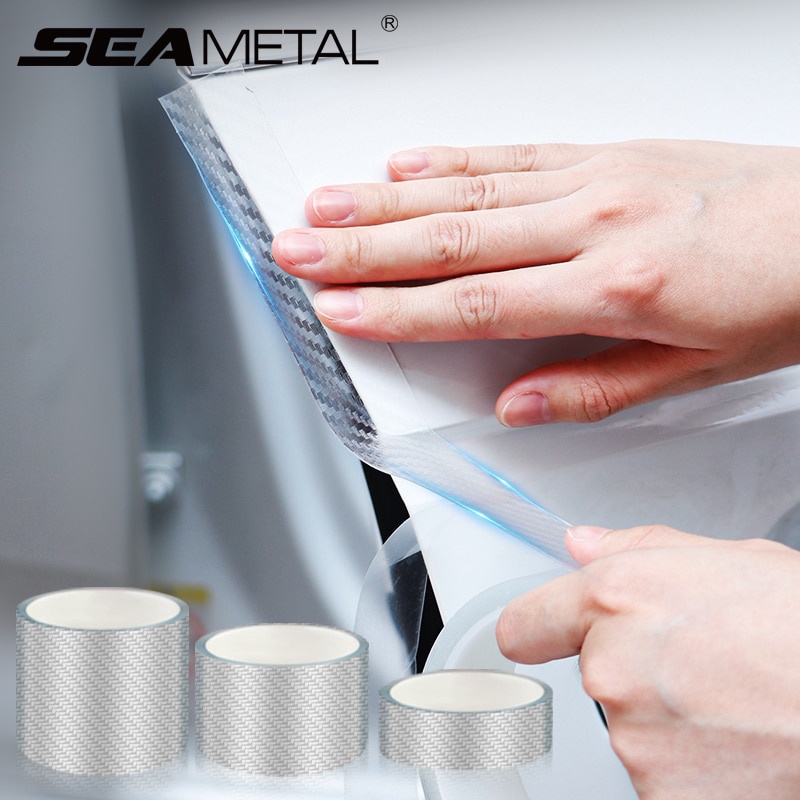 Miếng dán phim thân xe bằng sợi carbon Bảo vệ cửa ô tô đa năng Chống trầy xước va chạm Phụ kiện Vinyl