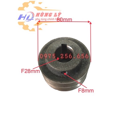 Puly 28*80mm 2 rãnh B puly các loại phụ tùng ô tô phụ tùng máy nông nghiệp phụ tùng Hùng Lỳ