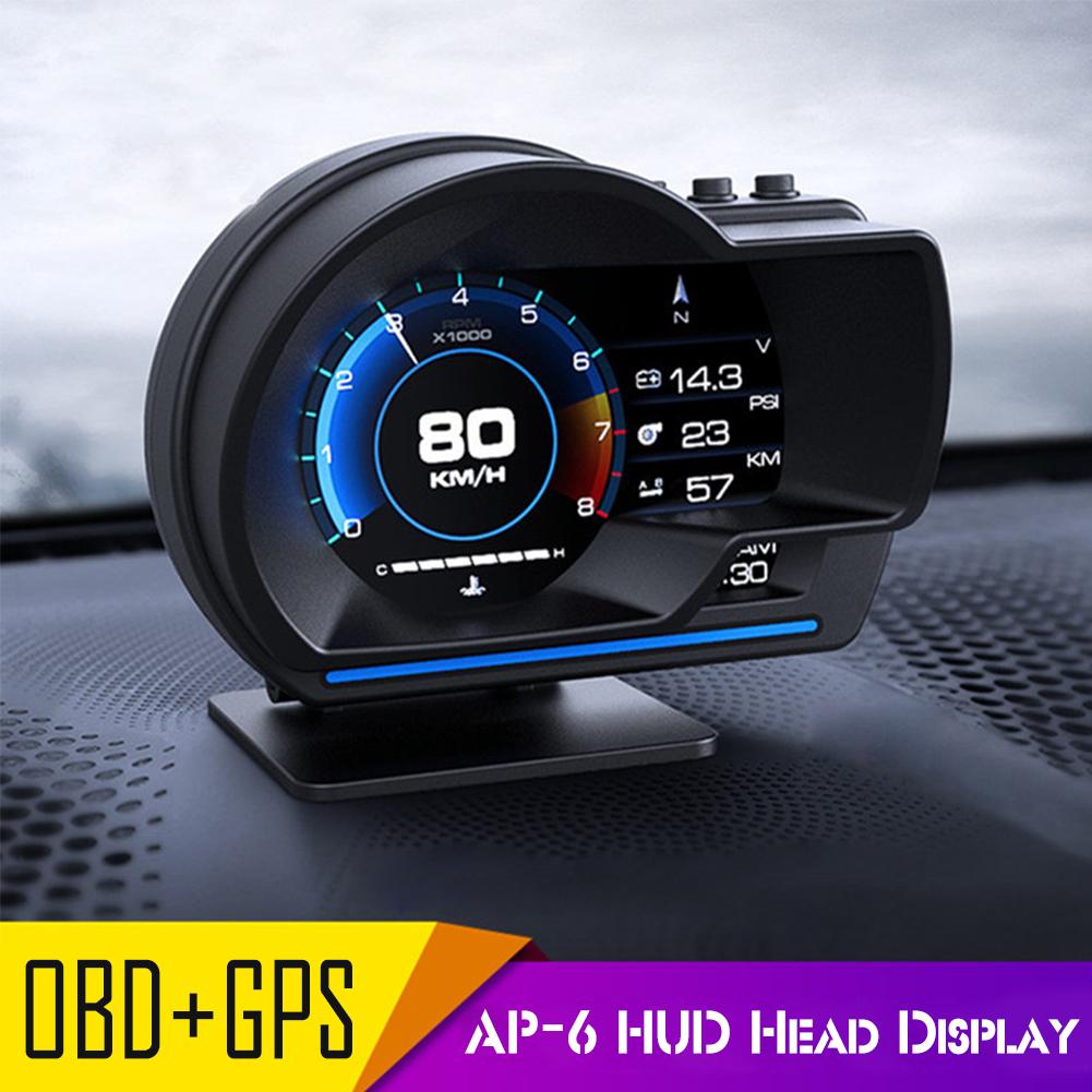 TZ Ô tô HUD OBD + GPS Head Up Display Đồng hồ tốc độ Báo động Hệ thống cảnh báo ánh sáng xung quanh quá tốc độ