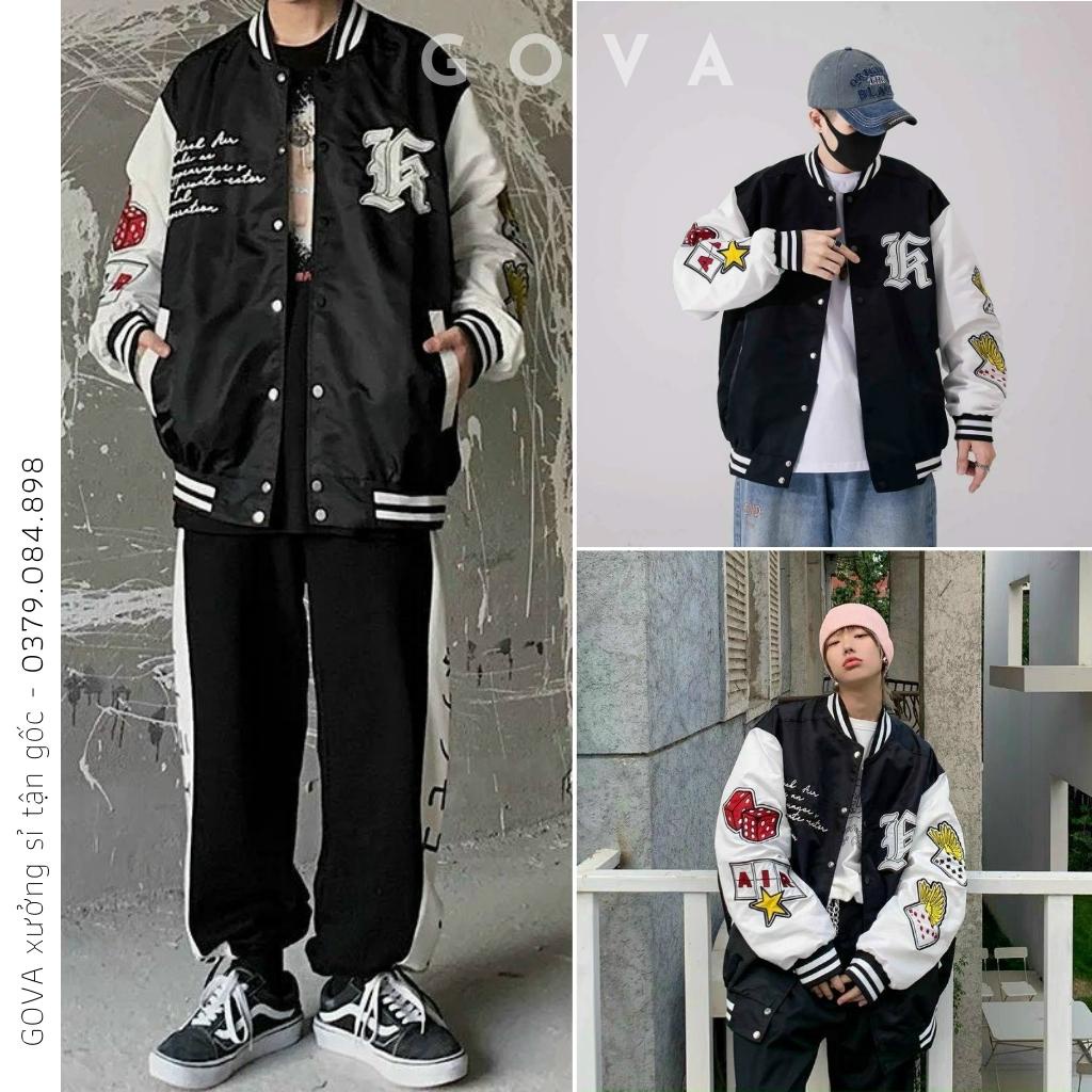 Áo khoác bomber dù THẦN BÀI nam nữ form rộng Unisex 2 lớp Chống Nắng Siêu Hot ulzzang Jacket Bomber GOVA