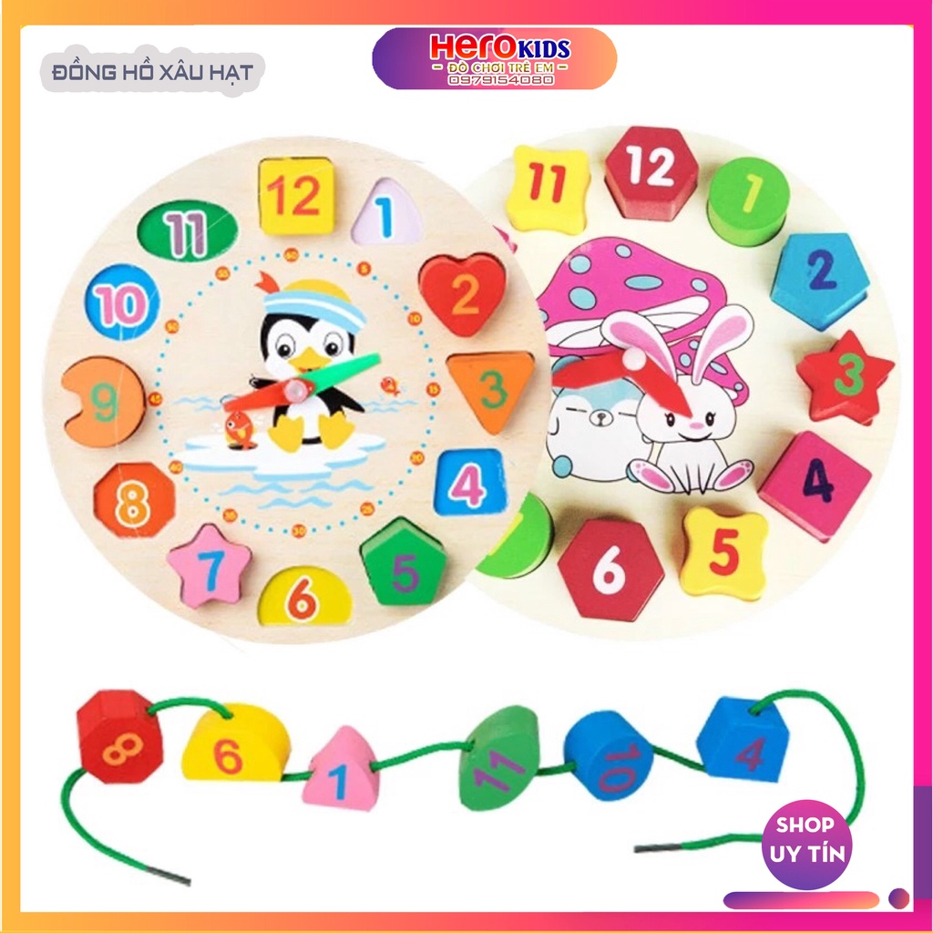 Đồng Hồ Xâu Hạt - Đồ Chơi Gỗ Cho Bé