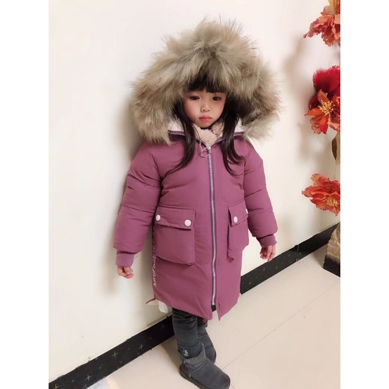 Áo Phao Mủ Lông Bé Gái 15-45kg Thời Trang Baby Cao Cấp Quảng Châu