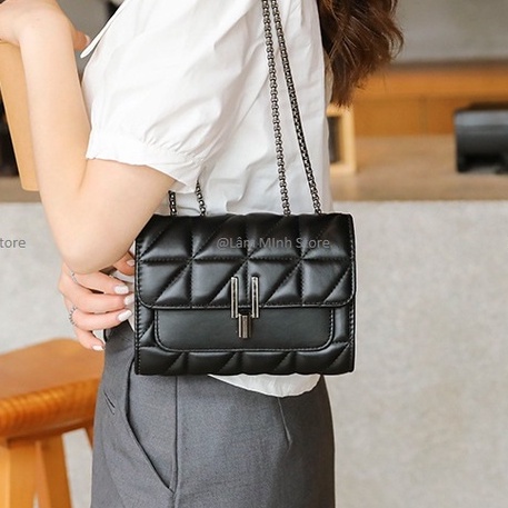 TÚI ĐEO CHÉO NỮ ♥️ FREESHIP ♥️ TÚI ĐEO VAI THỜI TRANG HÀN QUỐC DÂY XÍCH ĐEN TXCC 35