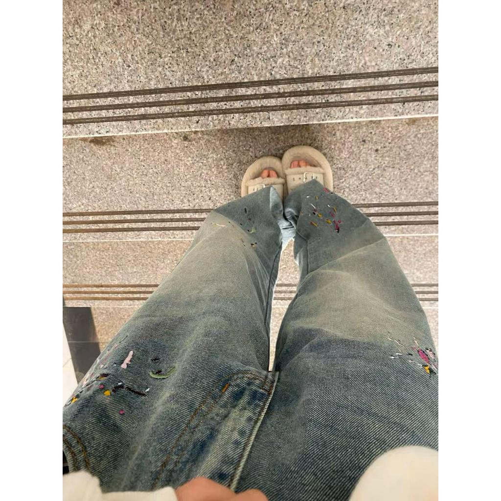 𝐋𝐘𝐂𝐇𝐄𝐍-Quần jeans hoạ tiết thêu