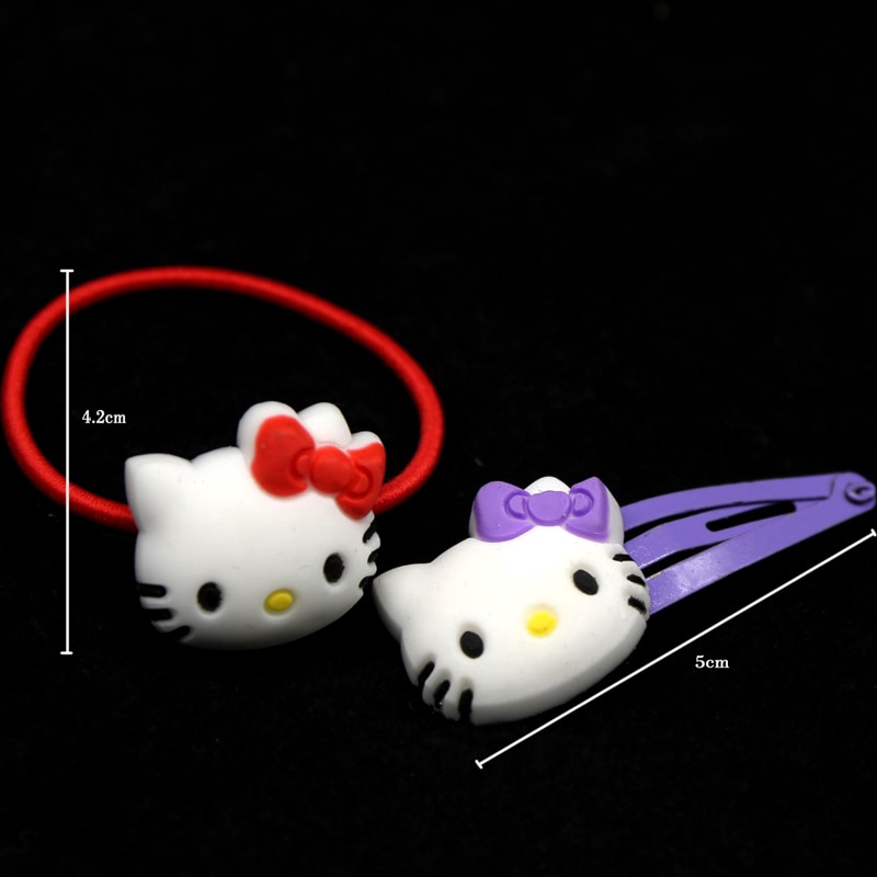 Set 10 dây cột tóc hello kitty bằng cao su cho bé gái