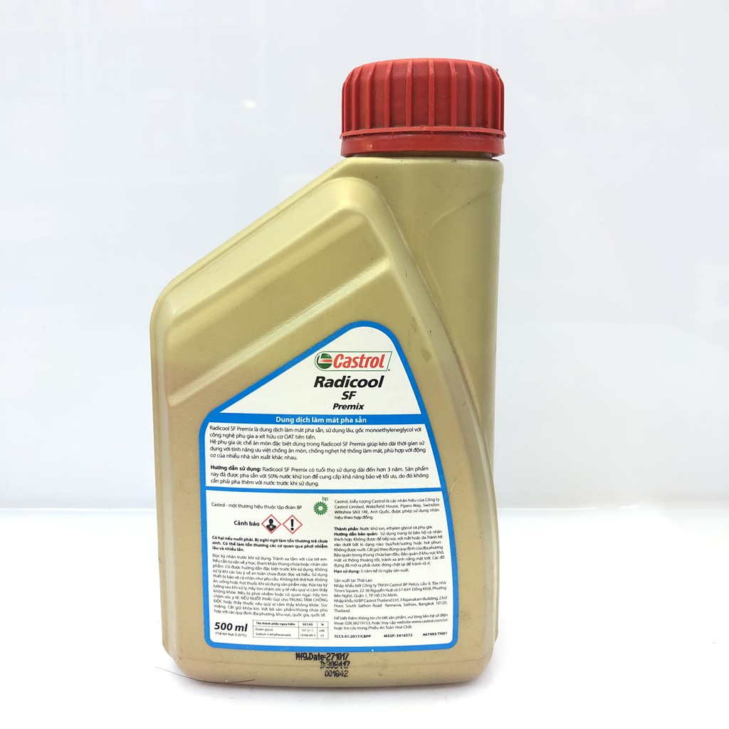 NƯỚC LÀM MÁT, GIẢI NHIỆT ĐỘNG CƠ XE MÁY CASTROL 500ML SF, ô tô, xe hơi, xe tải CHÍNH HÃNG 0.5L