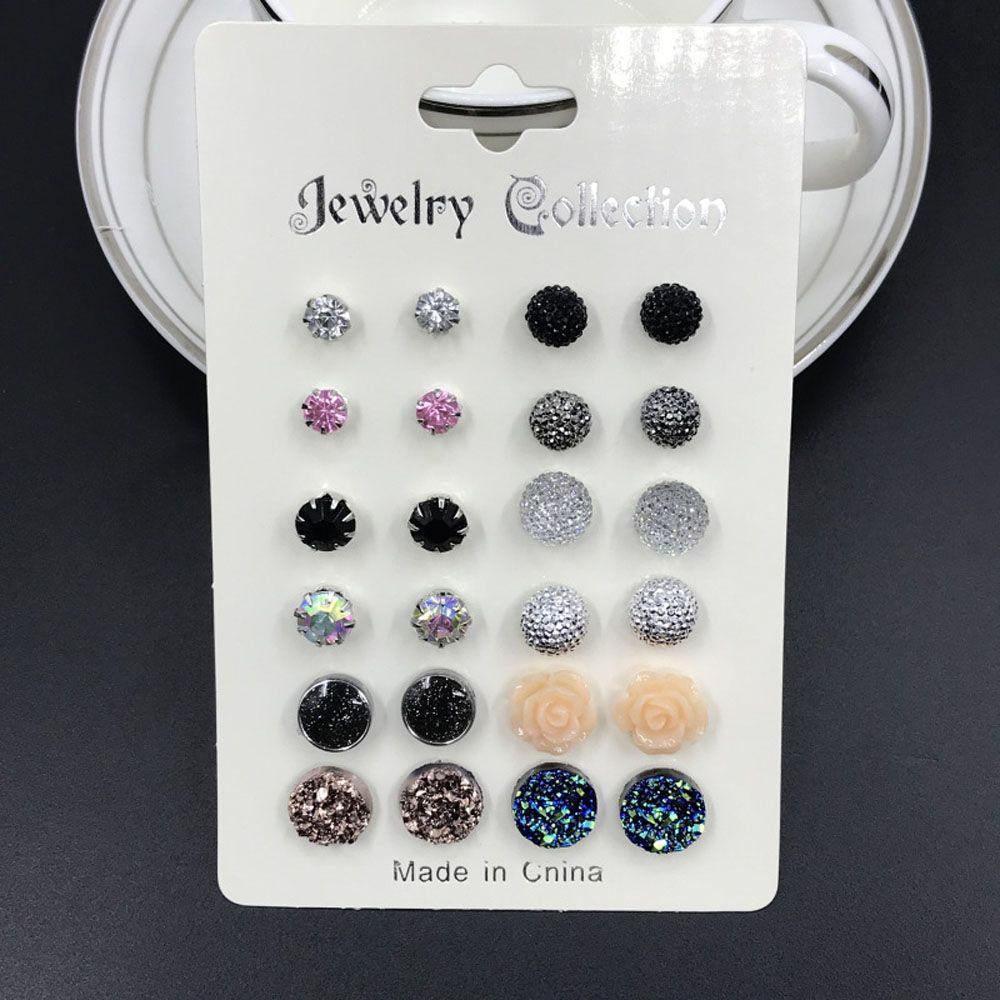 Bông Tai Hình Tròn Đính Hoa Dễ Thương Ngọt Ngào|Trang Sức Vòng Cổ