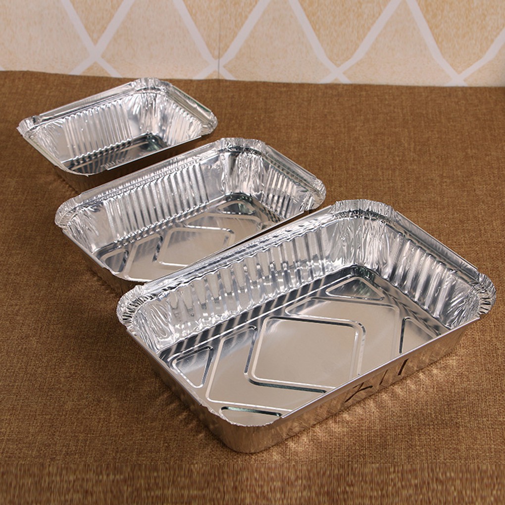 Set 10 Khay Lá Nhôm Đựng Thực Phẩm Có/ Không Có Nắp Đậy Tiện Lợi