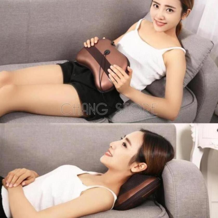 Gối Massage Vai Gáy 8 Bi Hồng Ngoại Công Nghệ Nhật Bản Cao Cấp - BH 12 tháng