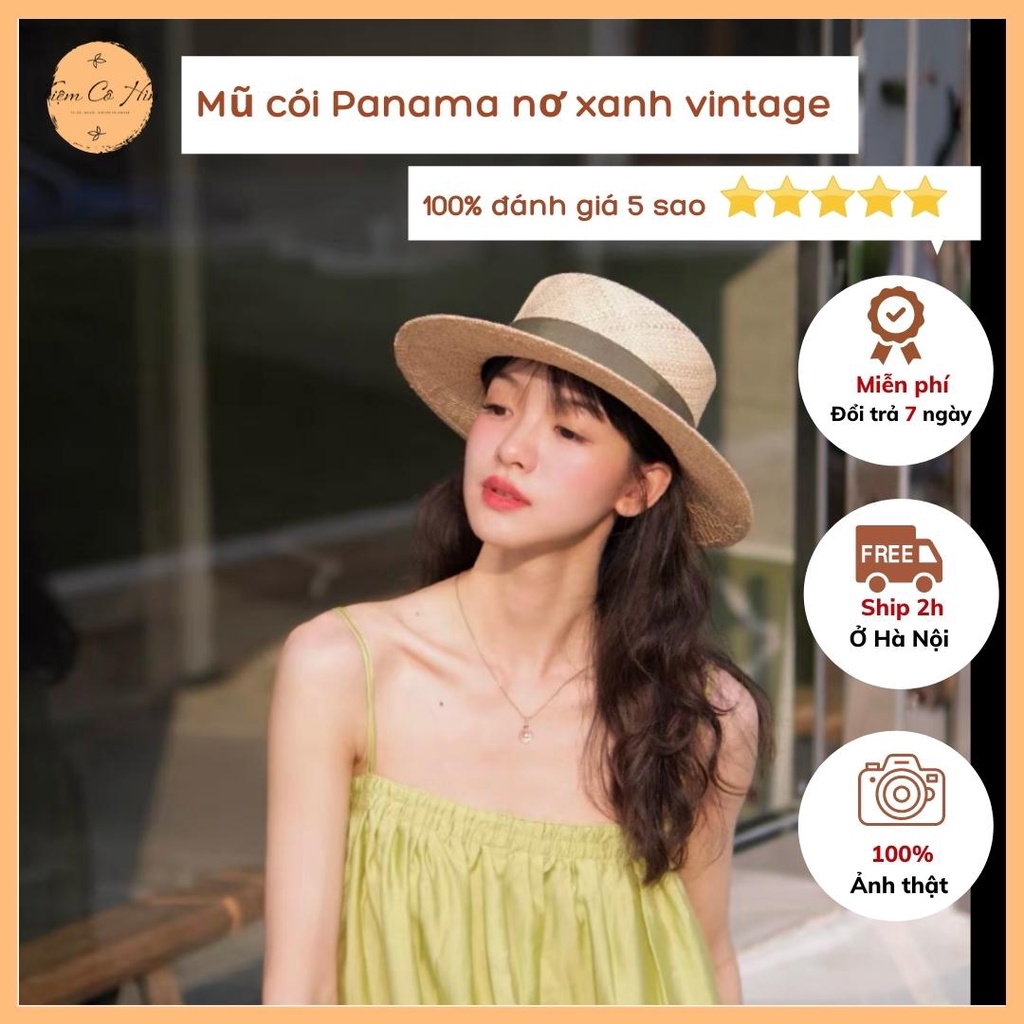 Mũ nón cói Panama Tiệm Cô Hìn làm từ cói cao cấp Raffia mũ đi biển đi du lịch ship 1h lỗi 1 đổi 1