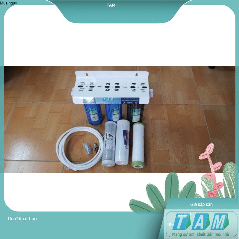 Thanh lý bộ lọc nước sinh hoạt 3 cấp lọc  10inch ra dây 10