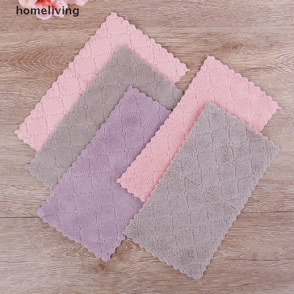 Khăn Lau Chén Dĩa Hình Vuông Bằng Sợi Micro Tiện Dụng Cho Nhà Bếp