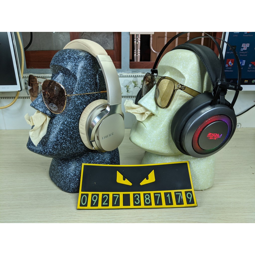 (CÓ SẴN) Giá treo tai nghe kiêm chỗ để khăn giấy, mắt kính và nón - Headphone Stand