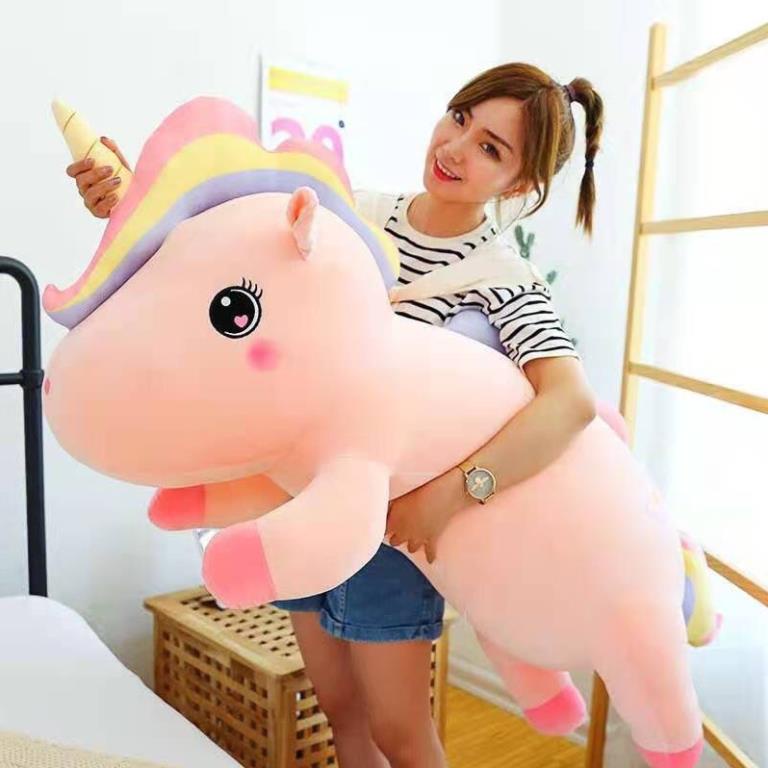 Gấu bông unicorn ⚡RẺ VÔ ĐỊCH⚡ gối ôm Ngựa kỳ lân ,ngựa pony một sừng vải nhung co dãn 4 chiều siêu mềm mịn